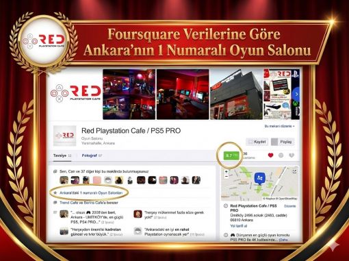 Ankara Foursquare 1 numaralı oyun salonu Red Playstation Cafe